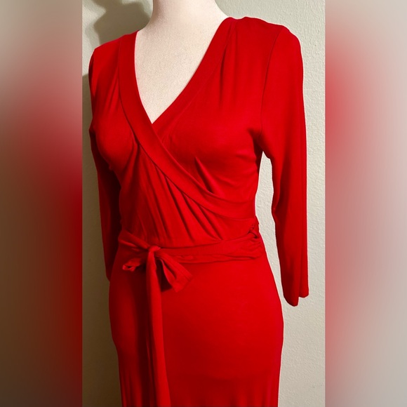 Tua Red Wrap Dress - Picture 1 of 4